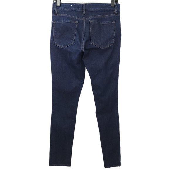 Ann Taylor Loft Curvy Skinny Denim Jeans Size 26 / 2 Low Rise Dark Wash - Picture 2 of 11